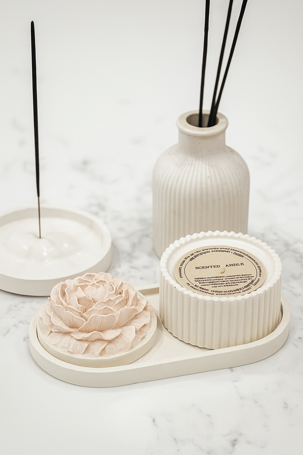 Zenglow Set Collection featuring handcrafted décor pieces, neutral vases, and styling bundles in minimalist tones.