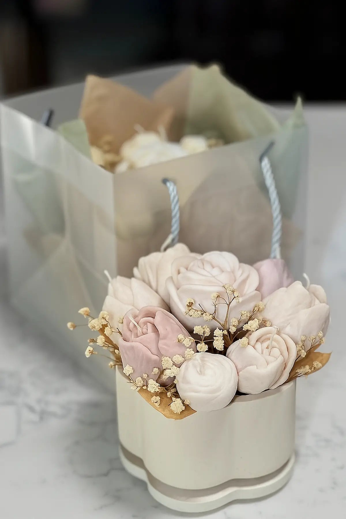 Bloomea Classic Candle with minimal décor and packaging for gifting.Zenglow 