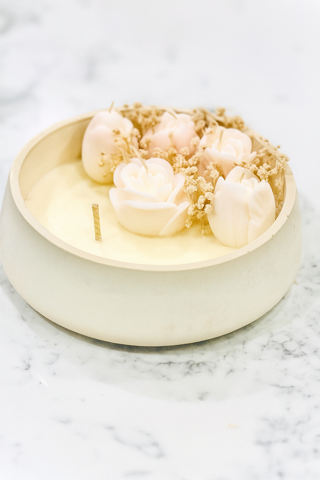 Bloomea Harmony Floral Candle — hand-poured botanical soy candle in a hand crafted bowl.