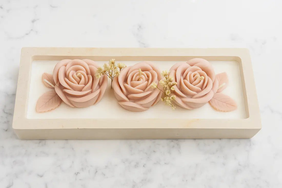 Zenglow Bloomea Rose Floral Candle — hand-poured rose-scented soy candle in a reusable decorative vase.