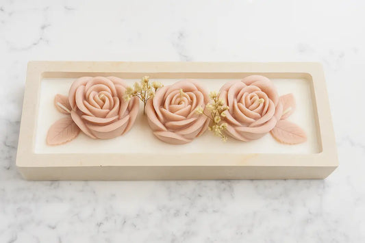 Zenglow Bloomea Rose Floral Candle — hand-poured rose-scented soy candle in a reusable decorative vase.