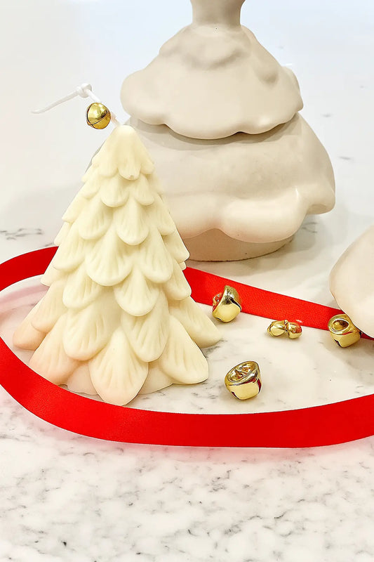 Christmas Tree Candle 10cm — hand-poured soy candle in tree shape.