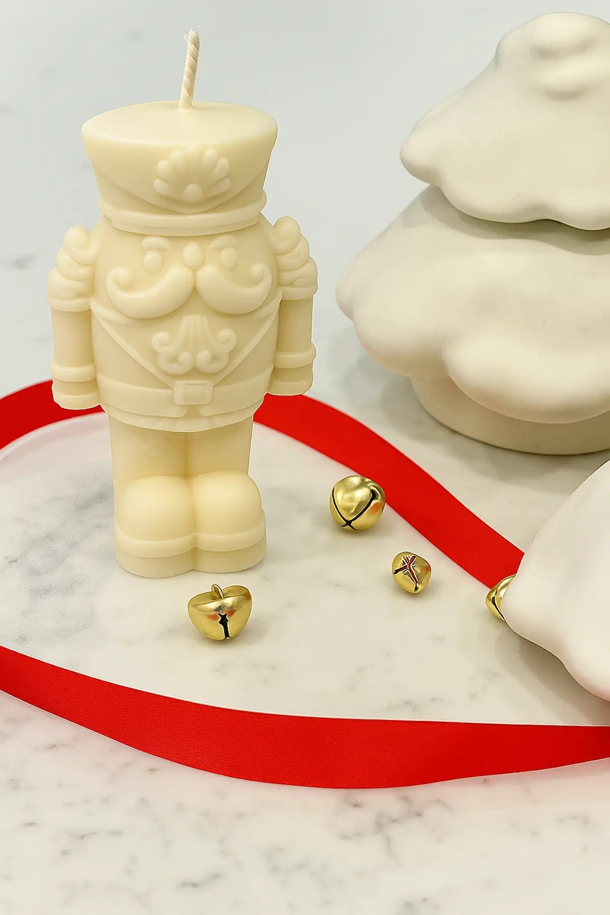 Festive sculptural Nutcracker candle for holiday home styling Zenglow 